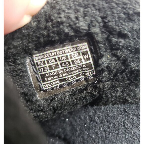 Keen Howser Plaid Slide Slipper Womens 7 Gray Fleece Lined Slip On Clog Shoe - Picture 9 of 10